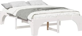 vidaXL Σκελετός Κρεβατιού Λευκό 140 x 200 cm Στερεά ξυλεία πεύκου