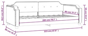 Καναπές Κρεβάτι Μαύρος 80 x 200 εκ. Υφασμάτινος - Μαύρο