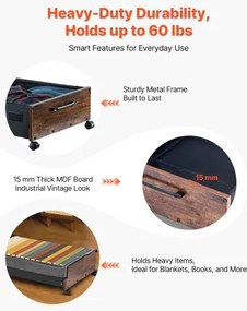 VEVOR Under Bed Storage with Wheels 25.6x18.1x7.1 In Rolling Storage Bags 2 Pack