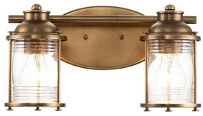 Απλίκα Φωτιστικό Μπάνιου 2xE27 IP44 Ashland Bay Quintiesse Elstead Lighting-QN-ASHLANDBAY2-NBR-BATH-Ορείχαλκος QN-ASHLANDBAY2-NBR-BATH