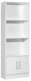 Βιβλιοθήκη Mesa B112, Με πόρτες, Ανοιχτό, Πλαστικοποιημένη μοριοσανίδα, Αριθμός θυρών: 2, 180x60x29cm, Άσπρο | Epipla1.gr