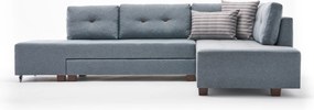 Corner Sofa-Bed Manama Corner Sofa Bed Right - Light Blue Light Blue