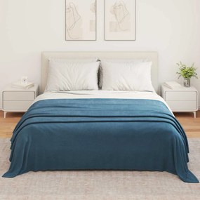 vidaXL Κουβέρτα Σκούρο μπλε 350 x 270 εκ. Μαλλί