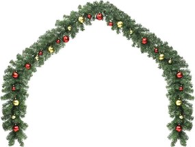 vidaXL Χριστουγεννιάτικη στεφάνη με 600 LED 2 pcs Πράσινο PVC