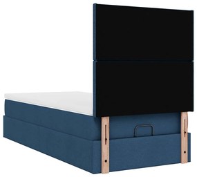 Οθωμανικό κρεβάτι με στρώμα &amp; LEDs Μπλε 100x200 cm Ύφασμα 3313905
