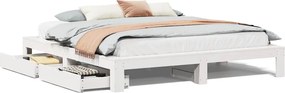 vidaXL Σκελετός Κρεβ. Χωρίς Στρώμα Λευκό 180x200 εκ Μασίφ Πεύκο