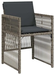 vidaXL Σέτ φαγητού για κήπο 5 pcs Γκρι Χάλυβας με επίστρωση πούδρας