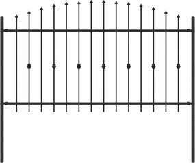 vidaXL Φράχτης με Σπίθες ASTEN 200 x 150 cm Μαύρο