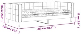 Καναπές Κρεβάτι με Στρώμα Ανοιχτό Γκρι 90x190 εκ. Βελούδινος 3196680