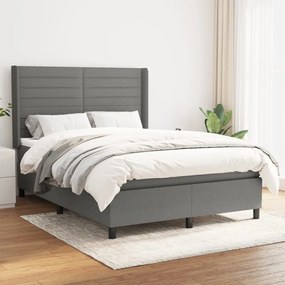 ΚΡΕΒΑΤΙ BOXSPRING ΜΕ ΣΤΡΩΜΑ ΣΚΟΥΡΟ ΓΚΡΙ 140X200 ΕΚ ΥΦΑΣΜΑΤΙΝΟ 3131514