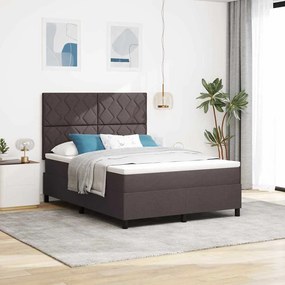 vidaXL Κρεβάτι με Στρώμα Καφέ 140x200 cm Υφασμάτινο