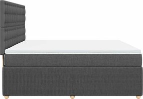 vidaXL Κρεβάτι Boxspring με Στρώμα Σκούρο Γκρι 180x200 εκ Υφασμάτιν