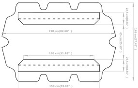 vidaXL Πανί Ανταλλακτικό για Κούνια Κήπου Λευκό 150/130 x 105/70 εκ.