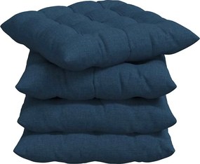 vidaXL Μαξιλάρια καθισμάτων 4 pcs Μπλε 40 x 40 x 6 cm ύφασμα