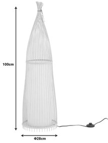 Φωτιστικό δαπέδου Florance Inart Ε27 μπαμπού σε φυσική απόχρωση Φ28x100εκ 28x28x100 εκ.
