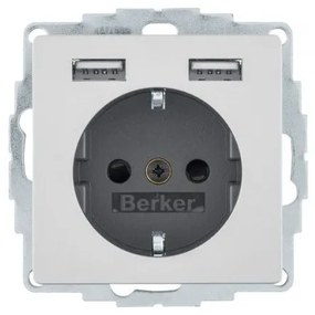 Πρίζα Σούκο με 2xUSB Αλουμίνιο Berker 48036084 Hager 48036084 Αλουμίνιο