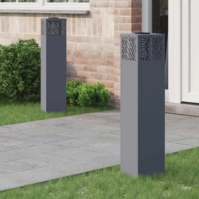 vidaXL Ηλιακό LED Φως Δρόμου 2 pcs Ανθρακί Κρύο Ρολαρισμένο Χάλυβα