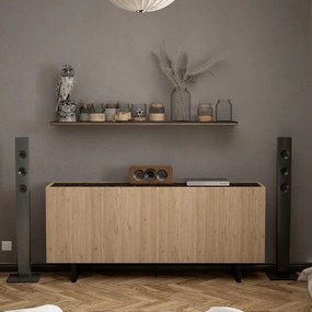 Μπουφές Kioubo μελαμίνης oak-μαύρο 180x42x80εκ