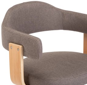 vidaXL Καρέκλα Τραπεζαρίας Περιστρεφόμενη Taupe Λυγισμένο Ξύλο/Ύφασμα