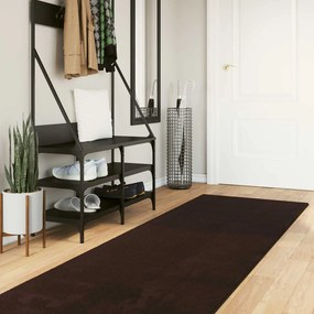 vidaXL Χαλί HUARTE Καφέ 80 x 300 cm 100% Πολυεστέρας Επίπεδος