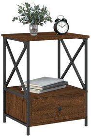 vidaXL Κομοδίνα 2 τεμ Καφέ Δρυς 50x41x65 εκ. από Επεξεργασμένο Ξύλο