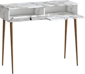 Κονσόλα Alis Megapap χρώμα λευκό εφέ μαρμάρου 110x29x88εκ.