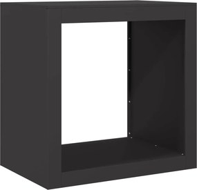 vidaXL Ράφι Καυσόξυλων Μαύρο 60x40x60 εκ. Ατσάλινο