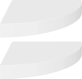 vidaXL Ράφια Τοίχου Γωνιακά 2 τεμ. Άσπρα 25x25x3,8 εκ. MDF