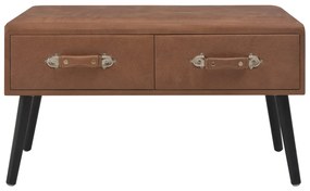 vidaXL Τραπεζάκι Σαλονιού Σκούρο Καφέ 80 x 40 x 46 εκ. Συνθετικό Δέρμα