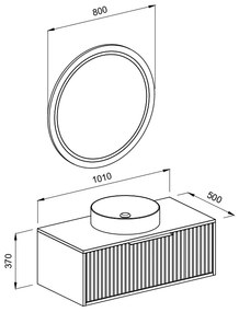 Πάγκος HOLE Λευκό MDF 18mm Λάκα 100 3SHOL100WHM 101x50x37cm - 3SHOL100WHM