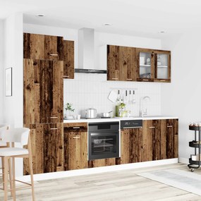 vidaXL Μονάδα κουζίνας Lyon 8 pcs Παλαιωμένο ξύλο Επεξεργασμένο Ξύλο