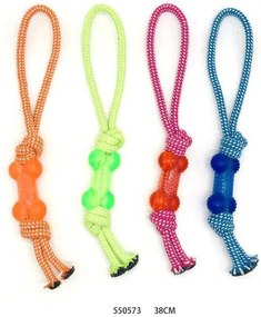 Παιχνίδι σκύλου σχοινί με κόκκαλο μασητικό - 38cm - 12pcs - 550573