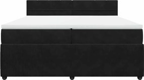 vidaXL Κρεβάτι Boxspring με Στρώμα Μαύρο 200x200 εκ. Βελούδινο