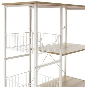 Επιδαπέδια ραφιέρα Noon με MDF χρώμα φυσικό-λευκό 80x34x75εκ 80x34x75 εκ.