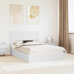 vidaXL Κρεβάτι Αποθήκης Λευκό 140 x 190 cm Επεξεργασμένο ξύλο