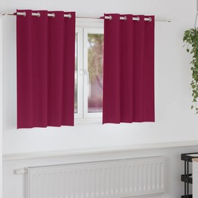 vidaXL Κουρτίνες με κουρτίνες 2 pcs Κόκκινο 140 x 140 cm Πολυεστέρας