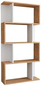 Βιβλιοθήκη Kadu pakoworld σε sonoma-λευκή απόχρωση 72x22x147εκ