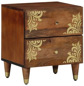 Κομοδίνο Μέλι Καφέ 40 x 33 x 46 εκ. Στερεό ξύλο μάνγκο