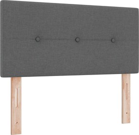 vidaXL Κρεβάτι box spring με στρώμα Σκούρο Γκρι 80 x 200 cm Ύφασμα