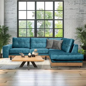 Γωνιακός Καναπές Murcia Δεξιά Γωνία Navy Blue - Σκούρο Γκρί 280x220x95 εκ. 280x220x95 εκ.