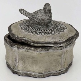 Μπιζουτιέρα XL683622108 13,2x9,7x9,5cm Silver Oriana Ferelli® Polyresin
