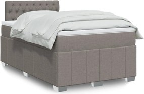 vidaXL Κρεβάτι Boxspring με Στρώμα Taupe 120x190 εκ. Υφασμάτινο