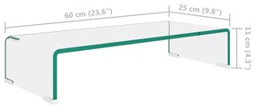 Βάση Τηλεόρασης/Οθόνης Διάφανη 60 x 25 x 11 εκ. Γυάλινη - Διαφανές