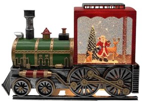 Χριστουγεννιάτικo Διακοσμητικό Τρενάκι Άη Βασίλης με Φωτισμό και Χιόνι , DS601-3