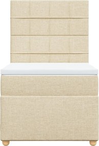 vidaXL Κρεβάτι Boxspring με Στρώμα Κρεμ 80 x 200 εκ. Υφασμάτινο