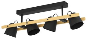 Φωτιστικό Οροφής - Σποτ Hornwood-Z 900882 78x14x16cm Led IP20 Black-Natural Eglo