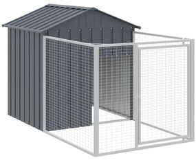 vidaXL Σπιτάκι Σκύλου με Οροφή Ανθρακί 117x1017x123 εκ Γαλβαν. Χάλυβας