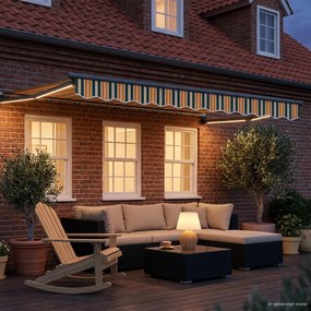 vidaXL Χειροκίνητη αναδιπλούμενη τέντα με LED 3,5 x 2,5 μ