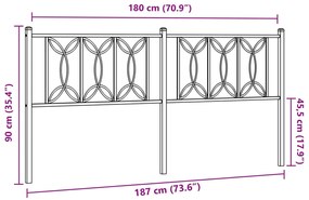 vidaXL Κεφαλάρι Λευκό 180 εκ. Μεταλλικό