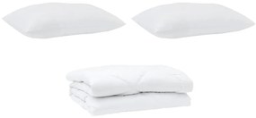 vidaXL Σετ Κουβέρτας με μαξιλάρι 3 pcs Λευκό 200 x 220 cm Μικροΐνες